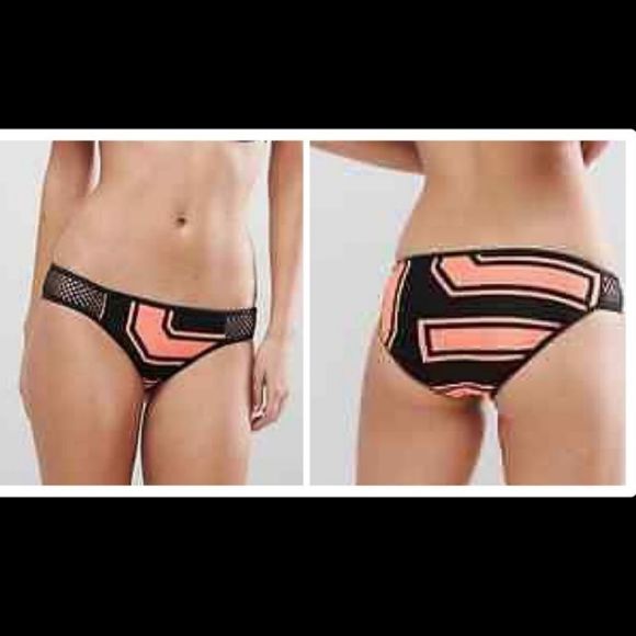 Seafolly Trackside Mesh Detail Bikini Bottoms Size 14 USA 10 - Picture 2 of 6